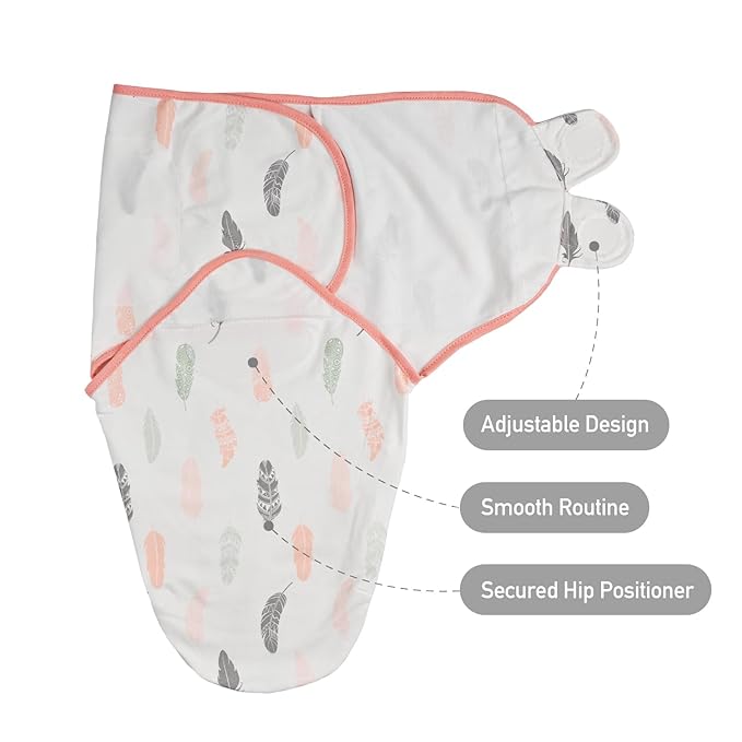 Organic Baby Swaddle Sleep Sacks, 3-Pack Swaddles for Newborns Baby Essentials, Infant 0-3 Months, 100% Cotton Soft & Snug Adjustable Wrap Nursery Swaddling Blankets Improves Sleep