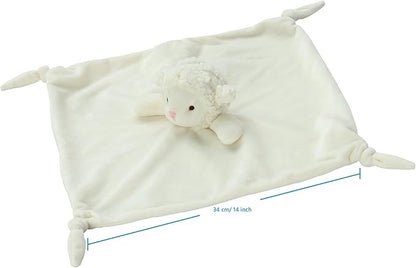 CREVENT Soft Cozy Baby Blankets for Boys Girls + Security Blanket, Set with A Gift Bag Newborn Essentials (Ivory)