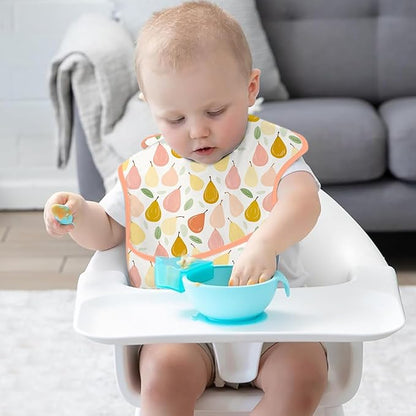 3-Pack Waterproof Baby Bibs for Eating - Lightweight Feeding Bibs, Mess Proof, Baby Essential Must Have for Eating