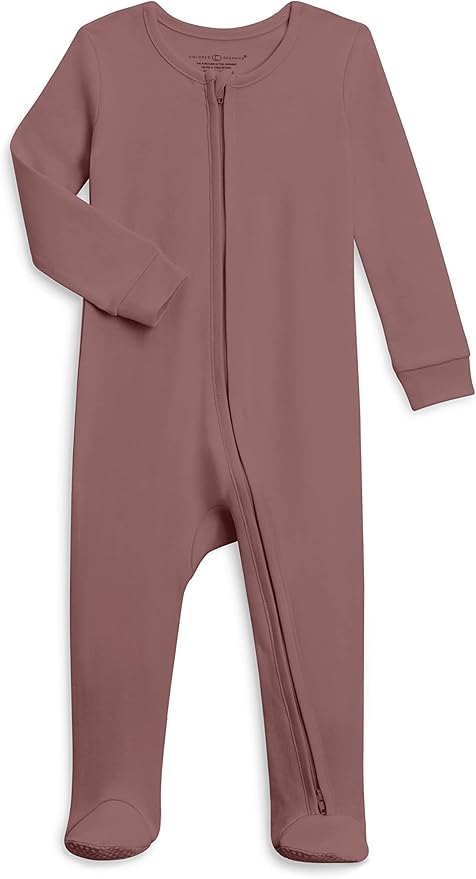 Colored Organics Baby Zip-Up Footed Sleeper with 2-Way Zipper - Newborn Organic Cotton Pajamas