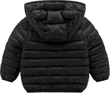 Baby Hooded Zip-Up Winter Coats Light Puffer Down Jacket for Baby Boys Girls Kids Toddler Infants Outerwear