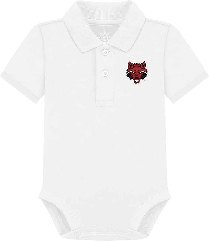 Creative Knitwear College Baby Polo Bodysuit Solid - Team Logo, Multiple Colors, for Boys & Girls (0-12 Months)