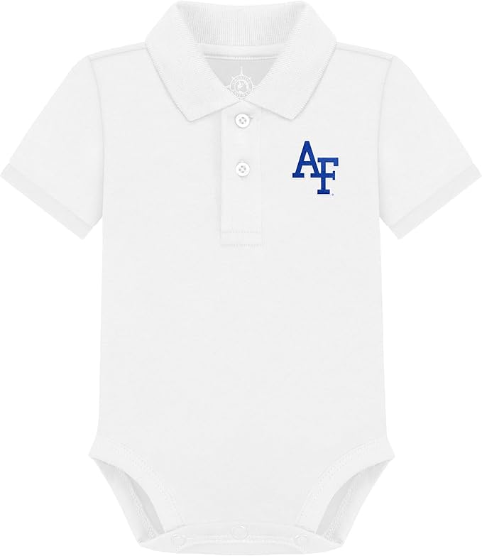Creative Knitwear College Baby Polo Bodysuit Solid - Team Logo, Multiple Colors, for Boys & Girls (0-12 Months)