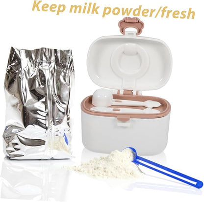 Portable Cartoon Formula Dispenser Container for Travel Sealed Food Jar Scoop Compact Powder Holder for Go Use for Busy Parents