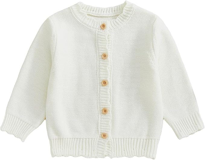 Baby Girl Cardigan Sweater Long Sleeve Button Up Knit Sweatshirt Jacket Toddler Baby Girl Fall Outfits