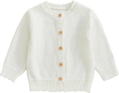 Baby Girl Cardigan Sweater Long Sleeve Button Up Knit Sweatshirt Jacket Toddler Baby Girl Fall Outfits