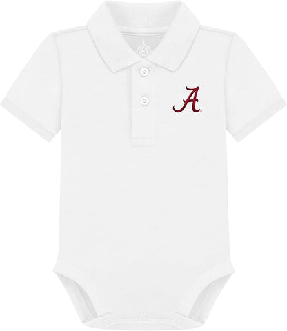 Creative Knitwear College Baby Polo Bodysuit Solid - Team Logo, Multiple Colors, for Boys & Girls (0-12 Months)