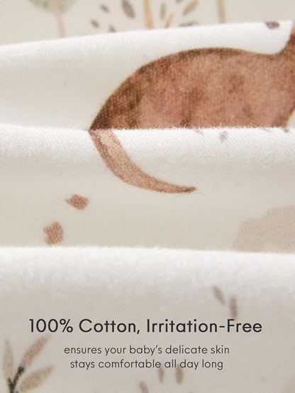 BINIDUCKLING Newborn Kimono Side Snap & Tie Wrap Over Long Sleeve Romper with Mitten Cuffs