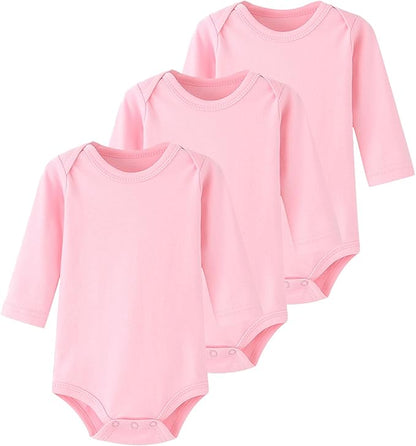 Enfants Chéris Baby Long Sleeve Bodysuit Newborn-24 Months 100% Cotton Pack of 3