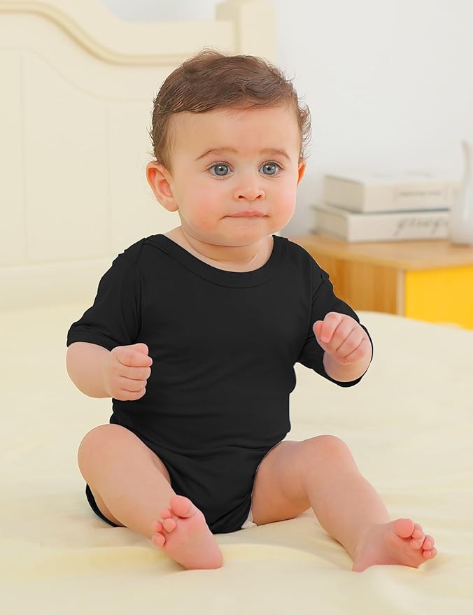 Jimonda Baby Bodysuits Rayon from Bamboo Short Sleeve Baby Boys Girls Rompers Soft Outfits Newborn Clothes