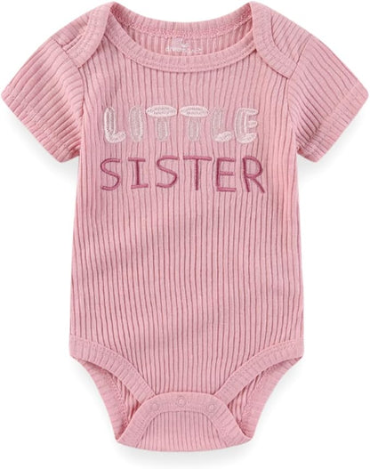 Baby Boy Girl Bodysuit 5 Pack Cotton Short Sleeve Romper Soft Baby Clothes Outfit 0-12 Month