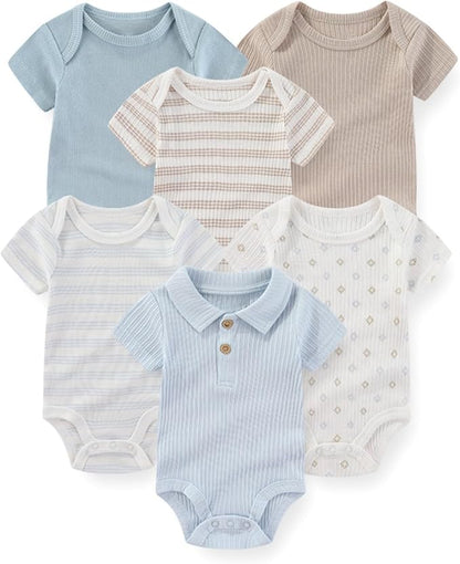 Fashion Baby Boy Girl Bodysuits 6-Pack Casual Cotton Soft Infants Outfit New born Clothes