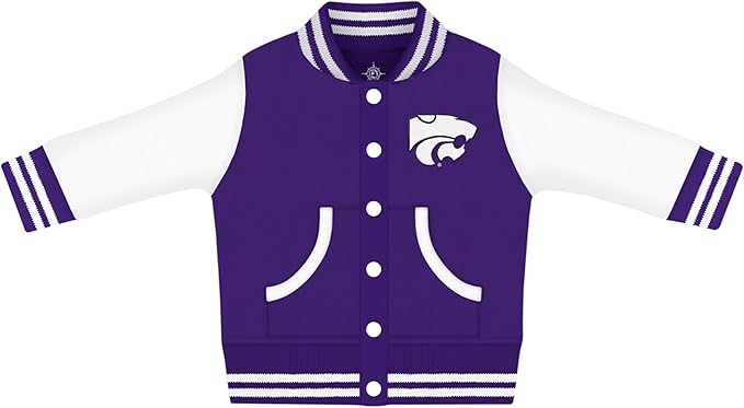 Creative Knitwear College Baby Varsity Jacket Lightweight - Team Logo, Multiple Colors, Unisex, (0 Months - 4T)