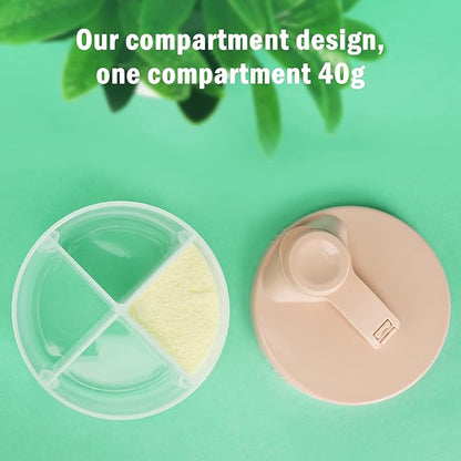 Accmor Baby Formula Dispenser On The Go, Non-Spill Rotating Four-Compartment Formula Container to Go, Milk Powder Kids Snack Container for Infant Toddler Travel Outdoor, Pink