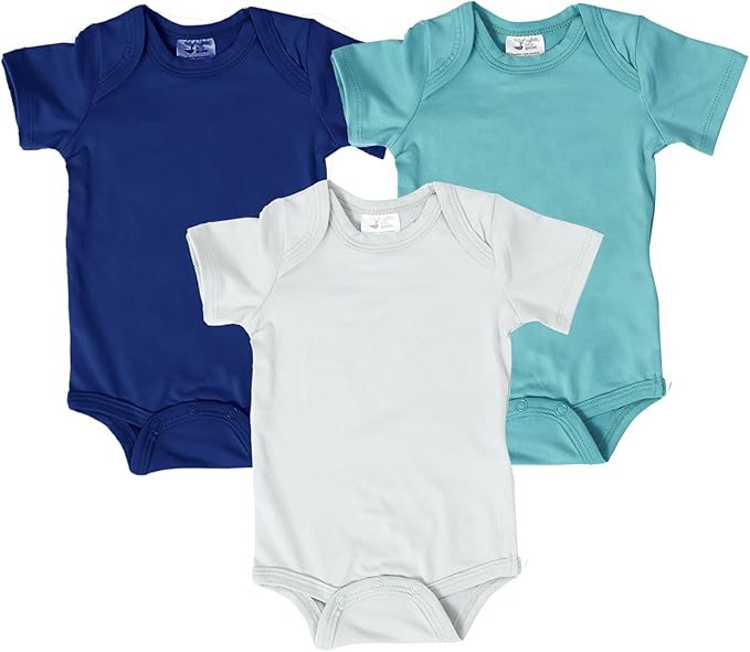 Baby Short Sleeve Onesie Bodysuits (3-Pack), Newborn Bodysuit with Snap Closure for Boys Girls Infants