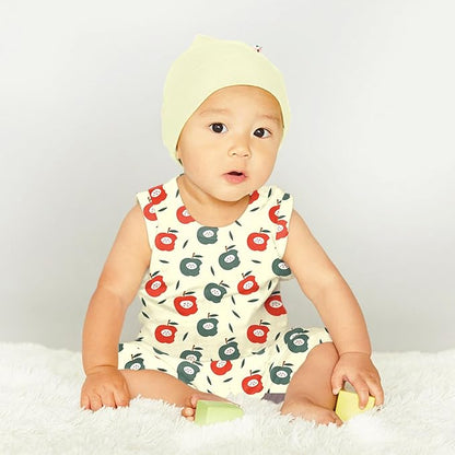 Babysoy Organic Pattern Print Tank Romper Shortall