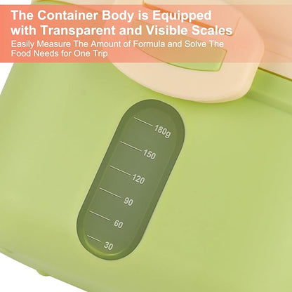 Accmor Baby Formula Dispense On The Go, Portable Milk Powder Formula Dispenser with Scoop,Formula Containers for Travel Hold 8.5oz/240g Formula,Green