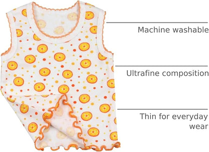 ToBeInStyle Girl's 4 Pack Ruffle Hem Cotton Tank Tops