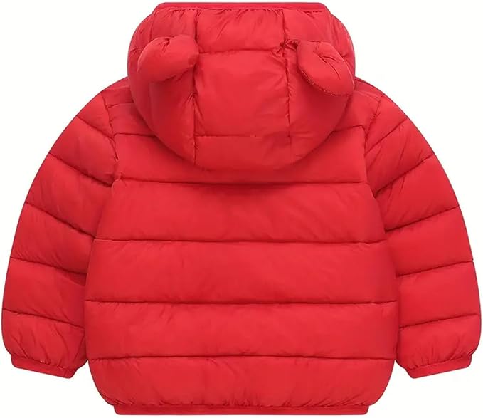 Toddler Winter Coats Puffer Padded Jacket Baby Boys Girls Bear Hoods Down Jacket Light Weight Infant Outerwear