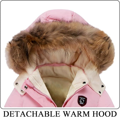 Toddler Winter Coat Baby Puffer Jacket Boy Hoodie Fleece Outerwear Clothes 0-5T