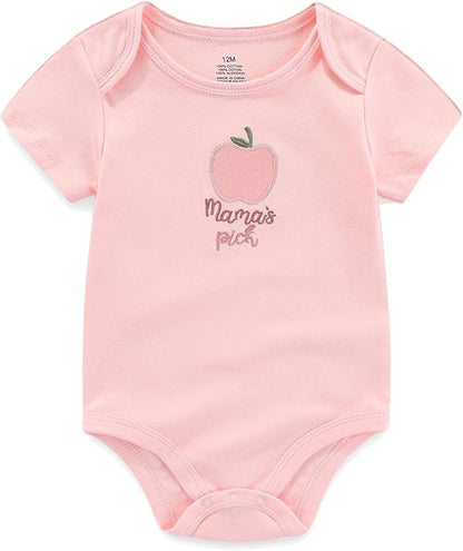 Unisex Baby Cotton Bodysuits 4-pack Short Sleeve Newborn Clothes