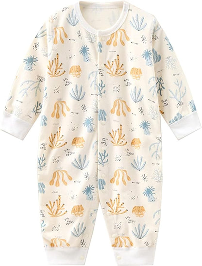 Newborn Baby Boy Girl Organic Cotton Bodysuit Long Sleeve Jumpsuit 3-Pack Outfits Clothes,0-24Months