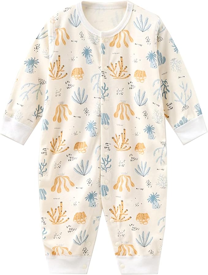 Newborn Baby Boy Girl Organic Cotton Bodysuit Long Sleeve Jumpsuit 3-Pack Outfits Clothes,0-24Months