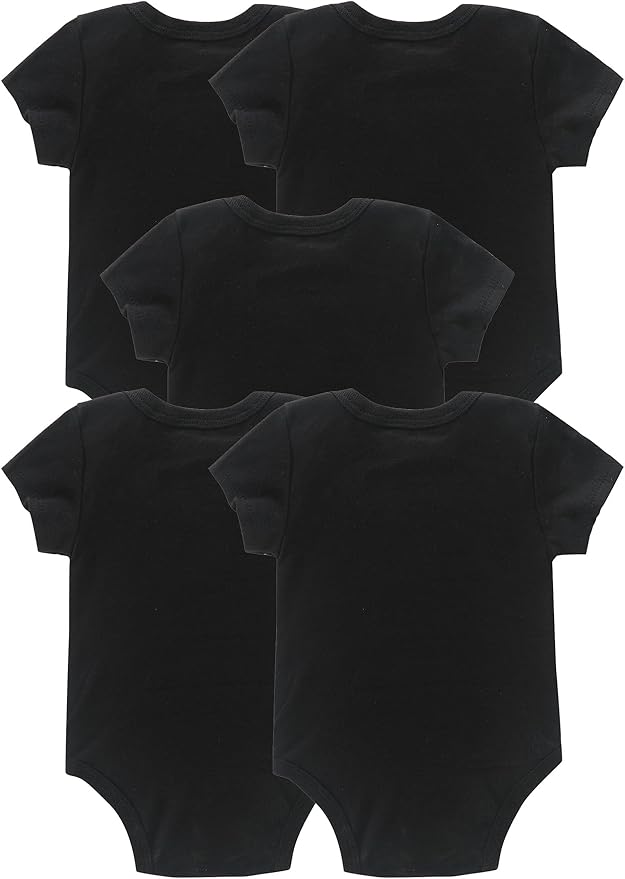 JYHOPE 5-Pack Newborn Infant Short Sleeve Pure Color Romper Bodysuit For Baby Girls And Boys Toddler Summer Clothes