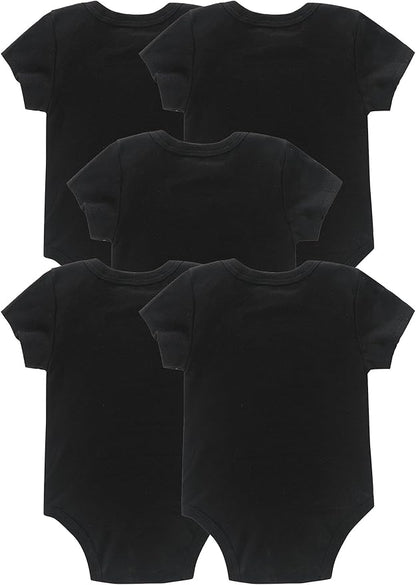 JYHOPE 5-Pack Newborn Infant Short Sleeve Pure Color Romper Bodysuit For Baby Girls And Boys Toddler Summer Clothes