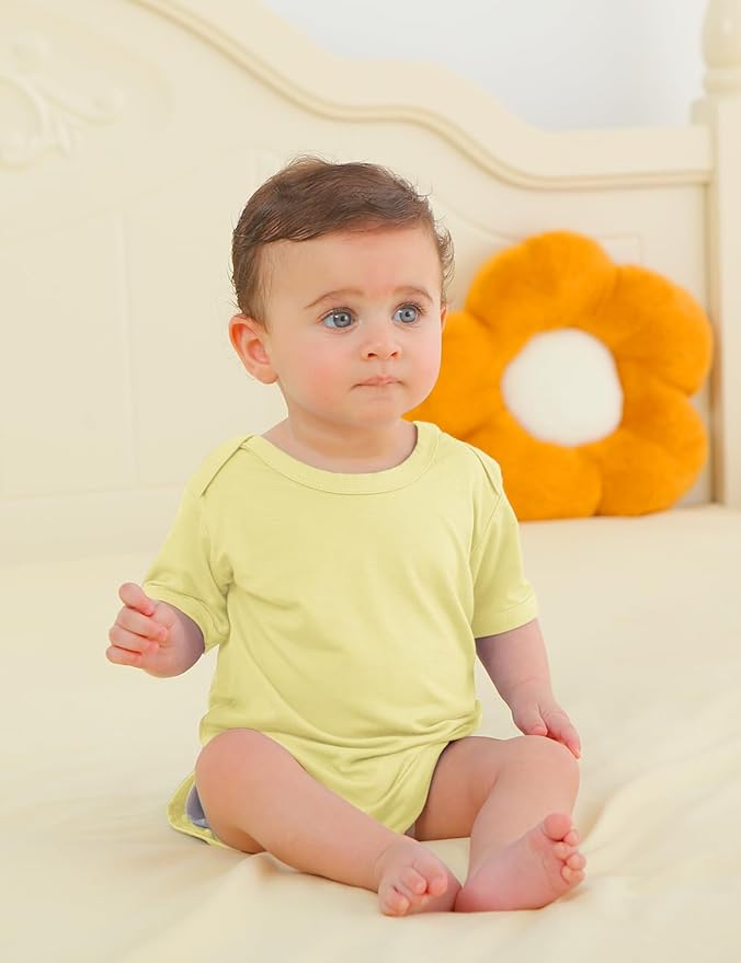 Jimonda Baby Bodysuits Rayon from Bamboo Short Sleeve Baby Boys Girls Rompers Soft Outfits Newborn Clothes