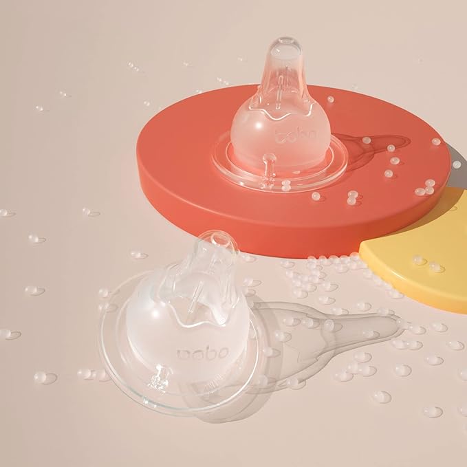 YOHKOH Natural Glass Baby Bottle with Level 2 Medium Flow Nipple, Newborn Anti-Colic Baby Bottles, Wide Neck Mushroom Baby Glass Bottle (8.8ounce (Pack of 4), Blue1)