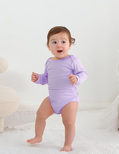 Rayon of Bamboo Baby Bodysuit, Long Sleeve Bodysuits for Boys Girls Infant Soft Clothes 0-24 Months