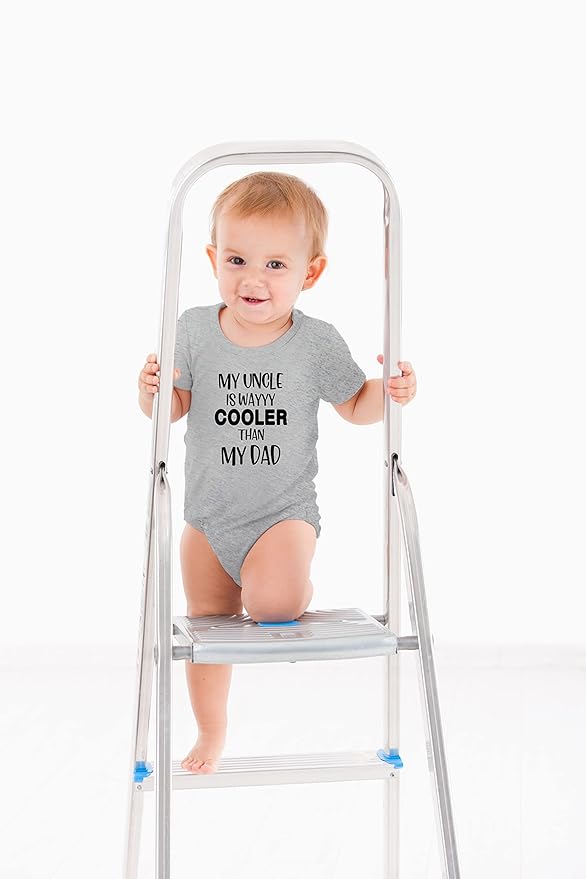 AW Fashions My Uncle Is Way Cooler Than My Dad Baby Bodysuit Funny Cute Newborn Clothing for Boys Girls