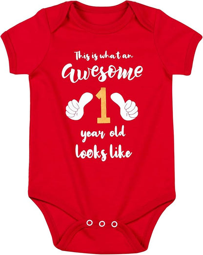 Cnins Funny Baby Bodysuit & Daddy Matching Cotton Outfit for Wild One 1st Birthday, Unisex Newborn Infant Clothes 0-24M