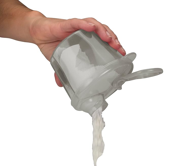 Dr. Brown's Baby Formula Dispenser with Snap-On Lid for On-The-Go Feedings, Milk Powder Dispenser for Traveling with Infant, Gray (Pack of 2)