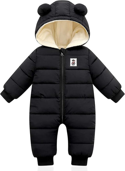 XMWEALTHY Baby Clothes Cute Infant Toddler Snowsuit Warm Newborn Boy Girl Winter Coats Hooded Zip Jumpsuit