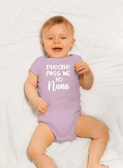 CBTwear Please Pass Me to Nana - Baby Clothes - Funny Newborn Bodysuit Outfits for Boys and Girls