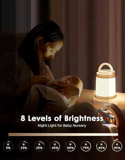 One Fire Night Light for Kids Night Light,10 Colors+8 Dimmable Baby Night Lights for Nursery Lamp,Portable+Remote+Touch Nightlight for Kids Room,1800mAh Tap Light Rechargeable Night Light Cream White