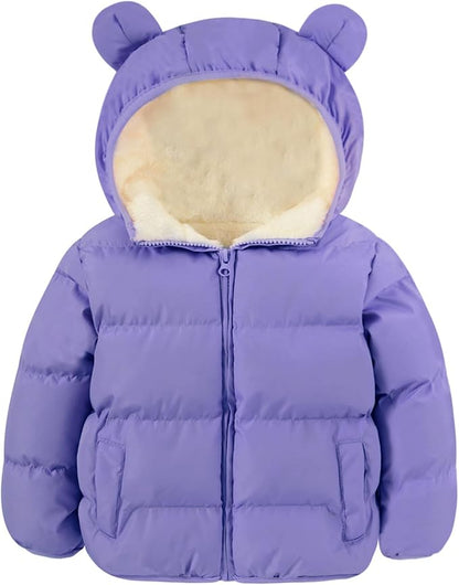 BFUSTYLE Baby Toddler Coat Boys Girls Bear Ear Hooded Puffer Jacket for kids 6M-5T