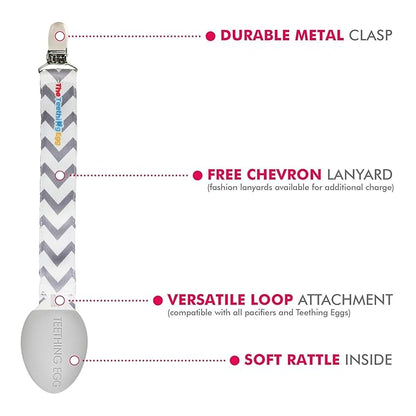 The Teething Egg and Grippie Ring - Baby Development Toys, Teether for 3, 4, 6, 12 Up to 18 Months Old Boy or Girl, Sensory Toys, A Baby Registry Must Have, Gray