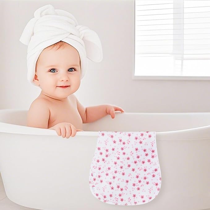 2-in-1 Burp Cloths and Baby Bibs - 6 Pack Large Super Absorbent Soft Cotton Burping Cloths for Spit Up, 3 Layers Thick Baby Burp Rags for Girls & Boys