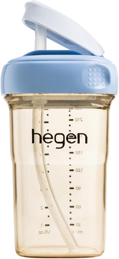 hegen PCTO™ 240ml/8oz Straw Cup PPSU Blue (Slow Flow) - 6 months and above