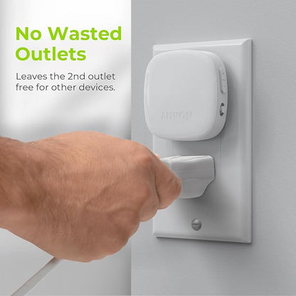 AUVON Plug-in LED Backlit Night Light with Motion Sensor & Dusk to Dawn Sensor, Dimmable Cool White Nightlight with 1-50 lm Adjustable Brightness for Bedroom, Bathroom, Stairs, Hallway (4 Pack)