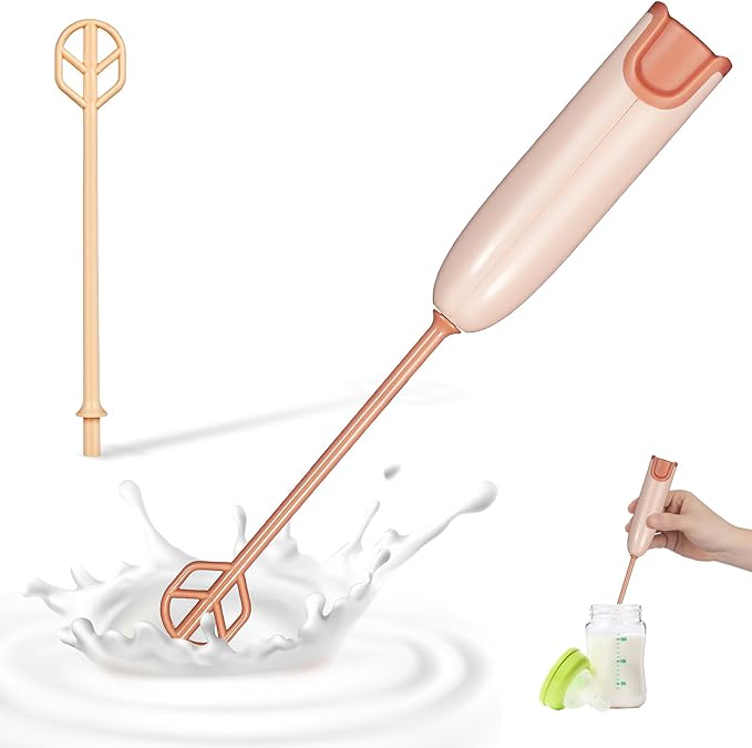 Handheld Electric Baby Formula Mixer with 2 Stirring Sticks, Portable Small Drink Milk Powder Mixer for Bottle Protein Powder Coffee Travel Office Home Stirrer Supply