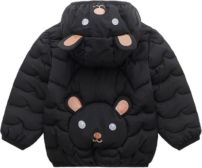 Toddler Winter Coats Puffer Padded Jacket Baby Boys Girls Bear Hoods Down Jacket Light Weight Infant Outerwear