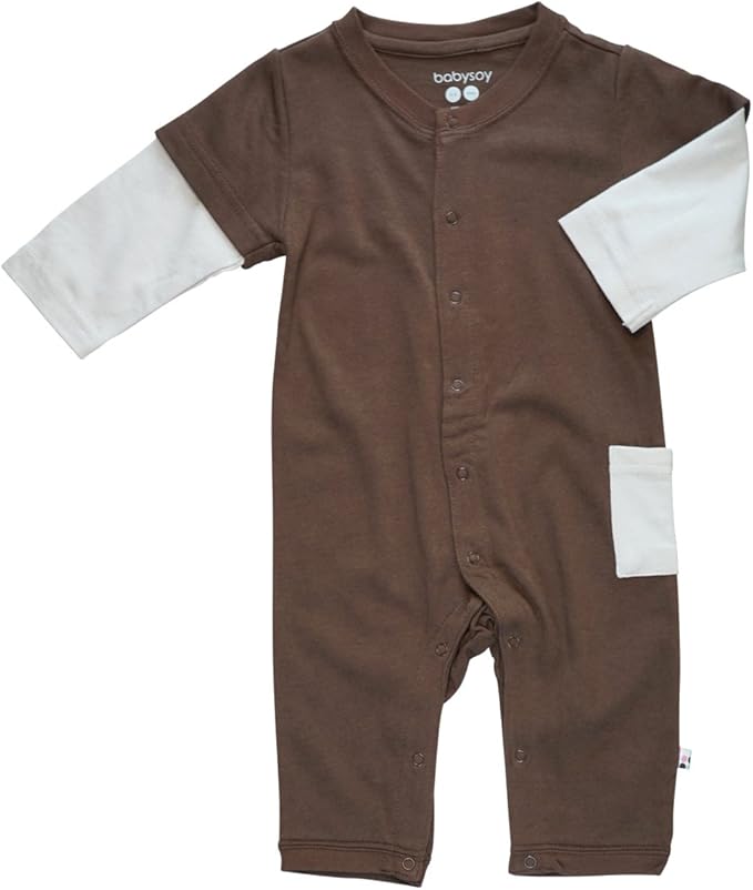 Babysoy Long Sleeve Baseball Style One Piece Coverall Romper