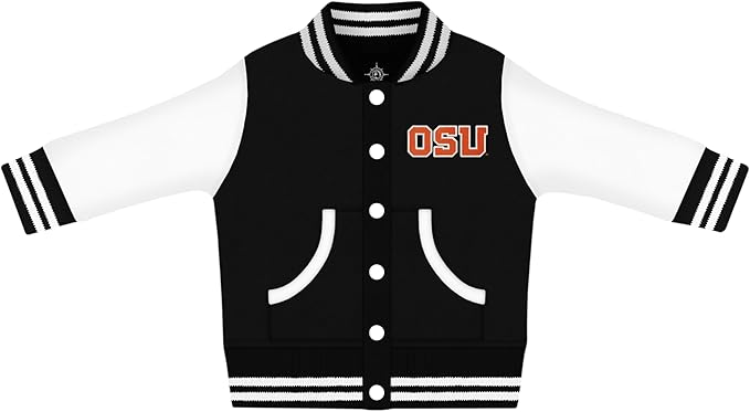 Creative Knitwear College Baby Varsity Jacket Lightweight - Team Logo, Multiple Colors, Unisex, (0 Months - 4T)