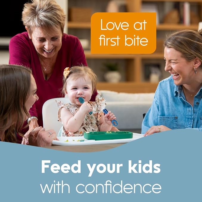 NumNum Baby Spoons Set, Feeding Littles x Silicone Pre-Spoon GOOtensils for Baby Led Weaning, Self-Feeding & Teething, First Stage Toddler Utensils for Ages 6+ Months, 3-Pack, BPA-Free (Jewel Tones)