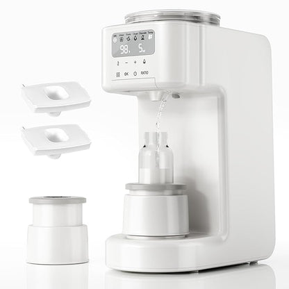 Advanced Formula Dispenser–Auto Mix & Clean, Fast Formula Maker with Accurate Dispensing, Instant Water Warmer, 4 Temps, Fits Most Bottles & Formulas, Moisture-Proof, Dishwasher-Safe Parts(White)