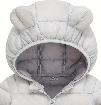 Toddler Winter Coats Puffer Padded Jacket Baby Boys Girls Bear Hoods Down Jacket Light Weight Infant Outerwear